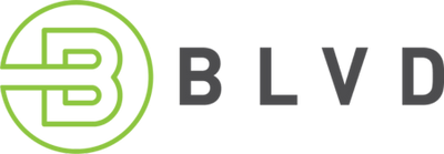 green and grey blvd scooters landscape logo